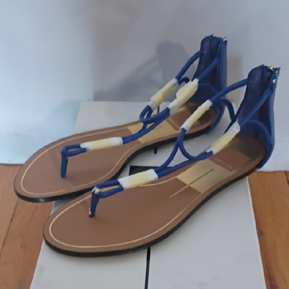 Dolce Vita Blue Gladiator Sandals with T-Strap Design